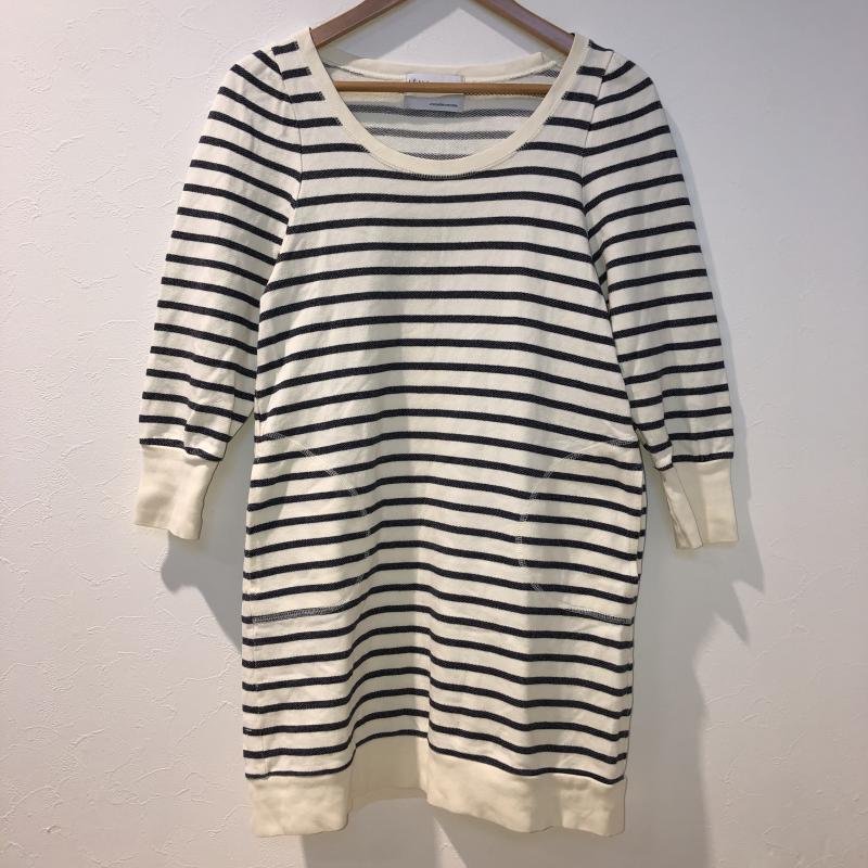 イエナ IENA チュニック 七分袖 ボーダー柄 白 / ホワイト / X 黒 / ブラック / レディース USED 古着 中古 10033060