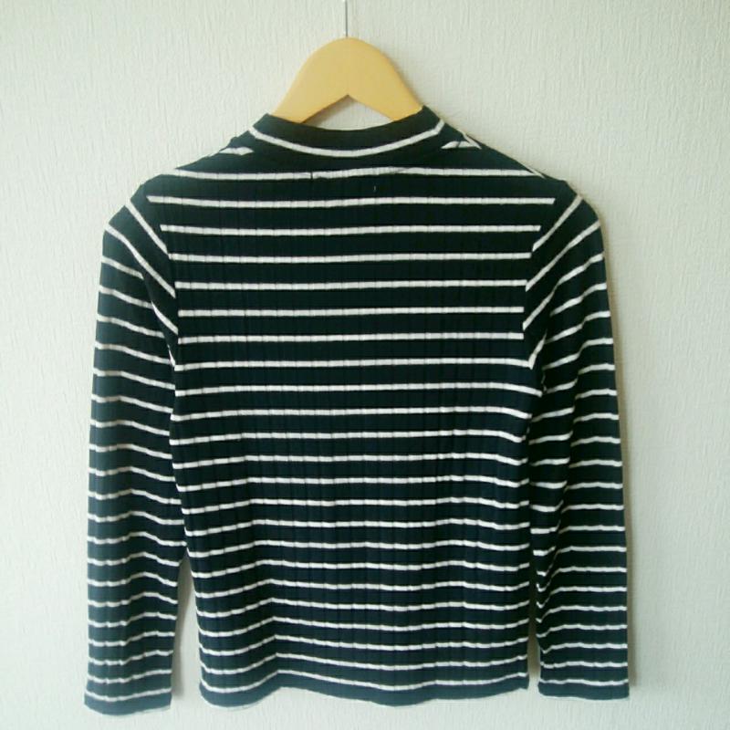 グローブ grove カットソー 長袖 M ボーダー柄 黒 / ブラック / X 白 / ホワイト /  レディース USED 古着 中古 10033087