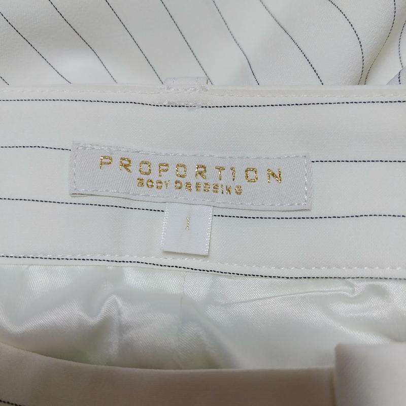 プロポーションボディドレッシング PROPORTION BODY DRESSING ボトムス ボトムス ガウチョパンツ 1 ストライプ 白 / ホワイト / X 黒 / ブラック / レディース USED 古着 中古 10033119
