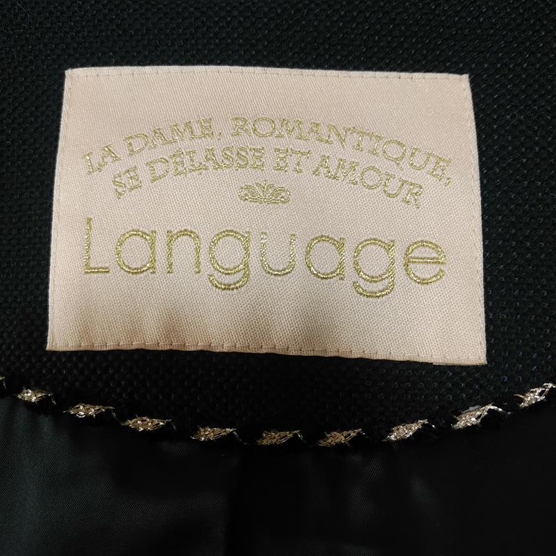 ランゲージ Language ジャケット、上着 ジャケット、ブレザー 38 無地 紺 / ネイビー / レディース USED 古着 中古 10033137