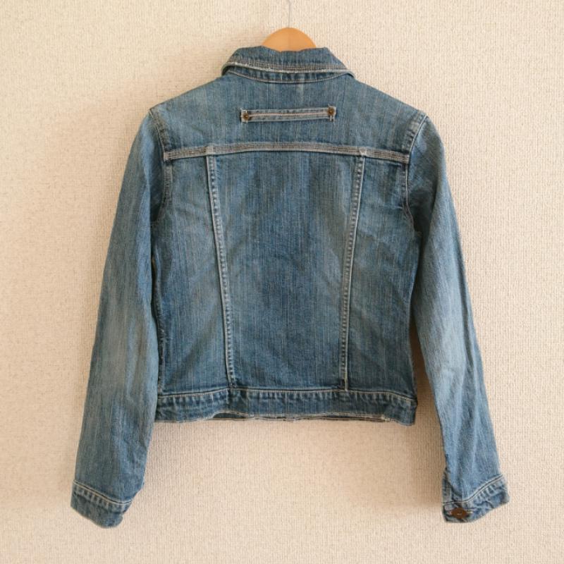 ワンアフター アナザー ナイスクラップ one after another NICE CLAUP ジャケット、上着 ジャケット、ブレザー 0 無地 X ダメージ加工 青 / ブルー / レディース USED 古着 中古 10033185