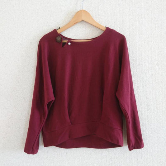 エスプリミュール ESPRITMUR カットソー 長袖 M 無地 えんじ / ワインレッド /  レディース USED 古着 中古 10033237
