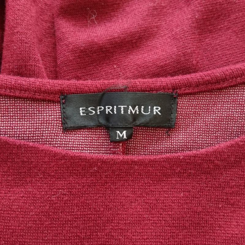 エスプリミュール ESPRITMUR カットソー 長袖 M 無地 えんじ / ワインレッド / レディース USED 古着 中古 10033237