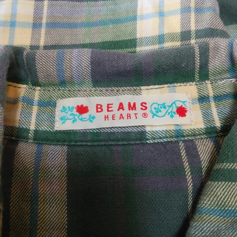 ビームス ハート BEAMS HEART シャツ、ブラウス 長袖 チェック 緑 / グリーン / X 黄 / イエロー / X 青 / ブルー / X 白 / ホワイト / レディース USED 古着 中古 10033267