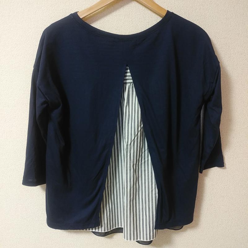 グリーンレーベルリラクシング green label relaxing カットソー 七分袖 無地 X ボーダー柄 紺 / ネイビー / X 白 / ホワイト / X 灰 / グレー /  レディース USED 古着 中古 10033270