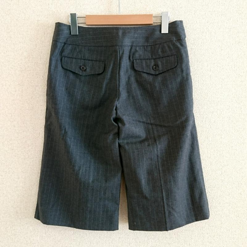 マカフィー MACPHEE パンツ ショートパンツ ウール 40 ストライプ 灰 / グレー / X 白 / ホワイト / レディース USED 古着 中古 10033360