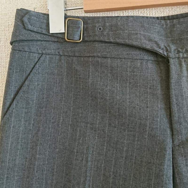 マカフィー MACPHEE パンツ ショートパンツ ウール 40 ストライプ 灰 / グレー / X 白 / ホワイト / レディース USED 古着 中古 10033360