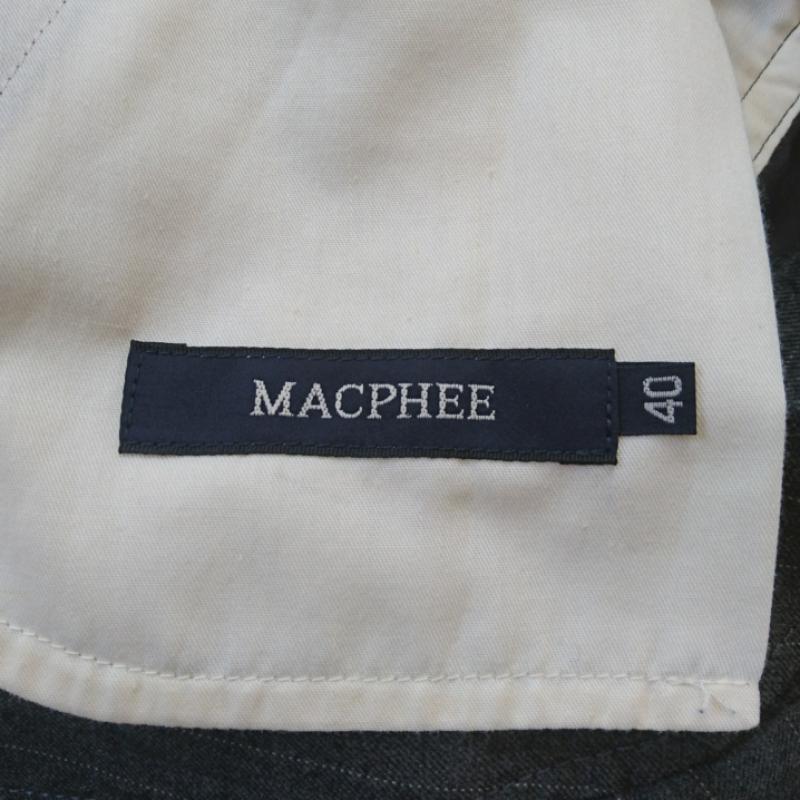 マカフィー MACPHEE パンツ ショートパンツ ウール 40 ストライプ 灰 / グレー / X 白 / ホワイト / レディース USED 古着 中古 10033360
