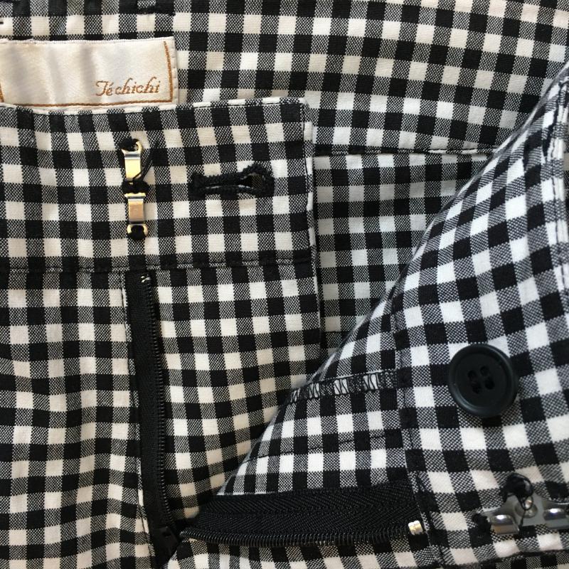 テチチ Techichi パンツ チノパン M チェック X 総柄 X ワンポイント 白 / ホワイト / X 黒 / ブラック / レディース USED 古着 中古 10033471