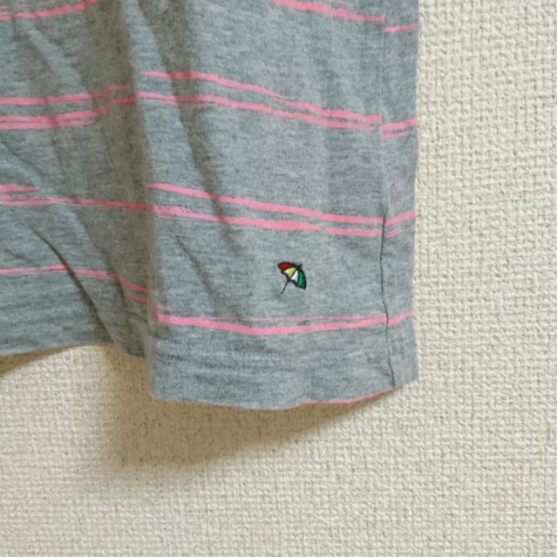 アーノルドパーマー Arnold Palmer カットソー 半袖 1 ボーダー柄 X ロゴ、文字 X ワンポイント 灰 / グレー / X 桃 / ピンク /  レディース USED 古着 中古 10033475