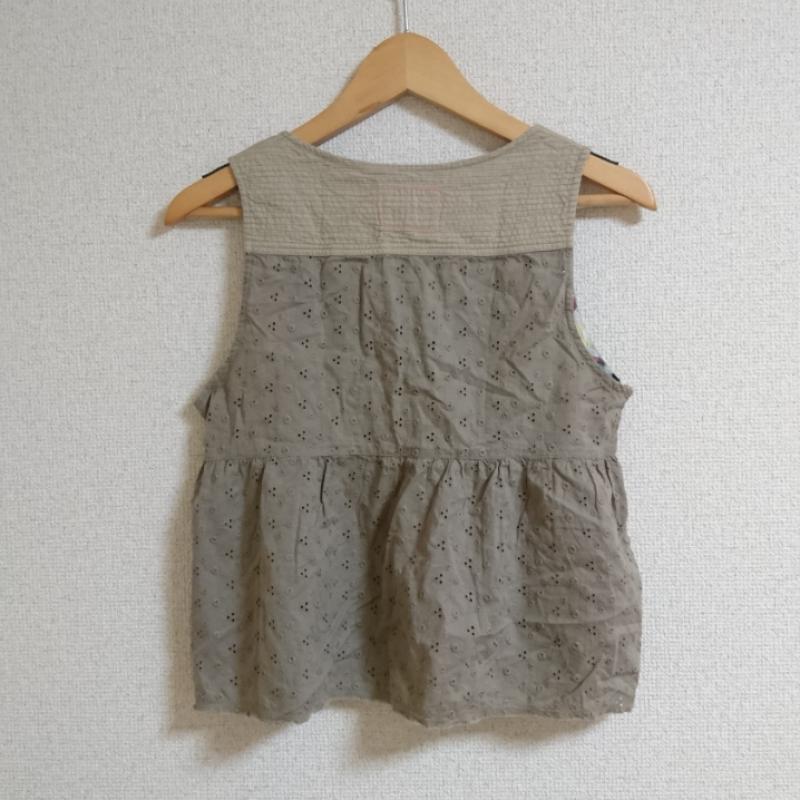 アーノルドパーマー Arnold Palmer シャツ、ブラウス 半袖 ノースリーブ 1 刺繍 茶 / ブラウン / X ベージュ / ベージュ / レディース USED 古着 中古 10033478