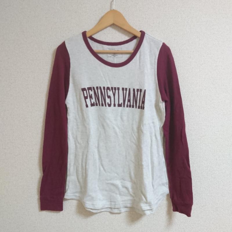 アーノルドパーマー Arnold Palmer Tシャツ 長袖 3 無地 X ロゴ、文字 灰 / グレー / X えんじ / ワインレッド / レディース USED 古着 中古 10033481