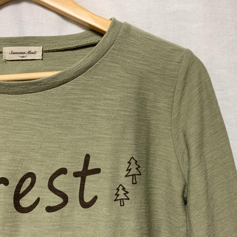 サマンサモスモス Samansa Mos2 カットソー 長袖 M ロゴ、文字 X 無地 緑 / グリーン /  レディース USED 古着 中古 10033484