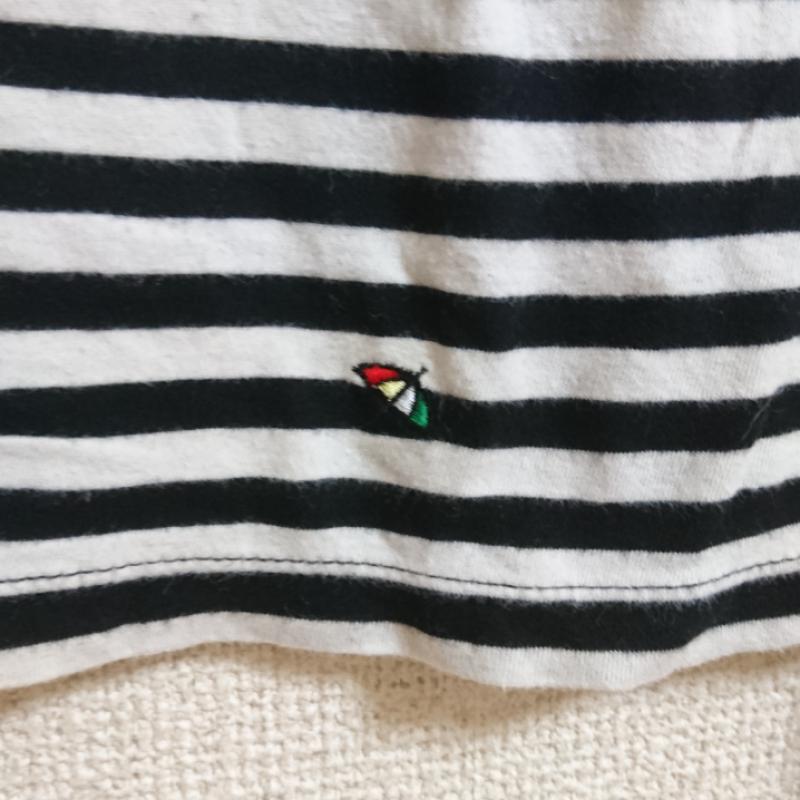 アーノルドパーマー Arnold Palmer カットソー 長袖 2 ボーダー柄 X ワンポイント 白 / ホワイト / X 黒 / ブラック /  レディース USED 古着 中古 10033503