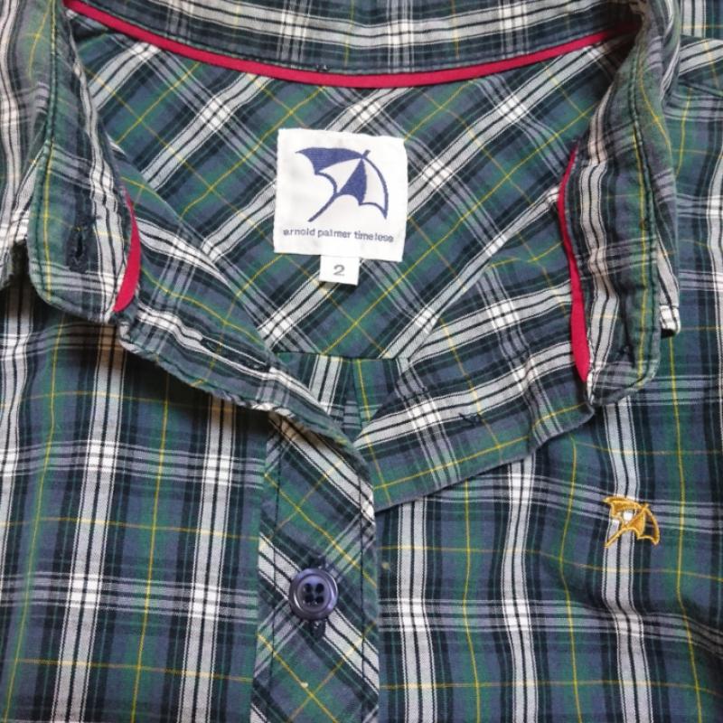 アーノルドパーマータイムレス arnold palmer timeless シャツ、ブラウス 長袖 2 チェック X ワンポイント マルチカラー / マルチカラー / レディース USED 古着 中古 10033509