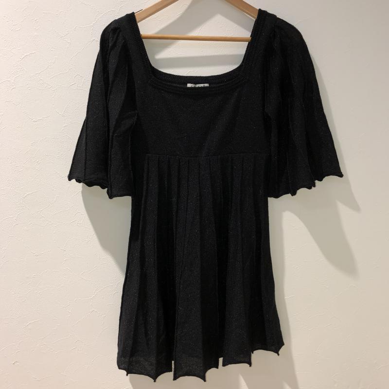 スコットクラブ SCOTCLUB チュニック 七分袖 無地 黒 / ブラック / レディース USED 古着 中古 10033543