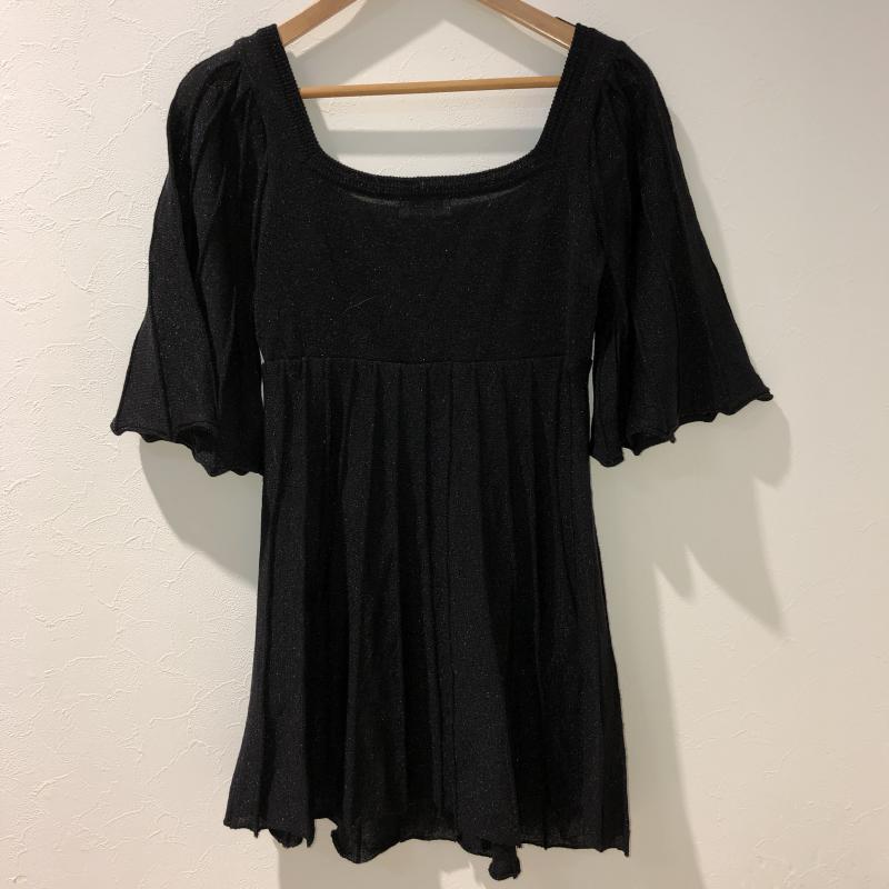 スコットクラブ SCOTCLUB チュニック 七分袖 無地 黒 / ブラック / レディース USED 古着 中古 10033543