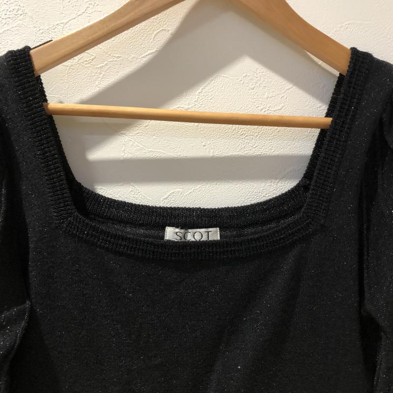 スコットクラブ SCOTCLUB チュニック 七分袖 無地 黒 / ブラック / レディース USED 古着 中古 10033543