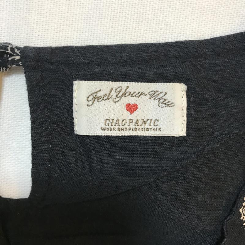 チャオパニック CIAOPANIC ワンピース ひざ丈スカート FREE 総柄 白 / ホワイト / X 黒 / ブラック / レディース USED 古着 中古 10033651