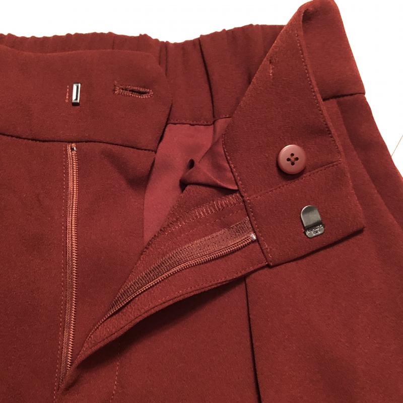 ユニクロ UNIQLO パンツ スラックス ワイドパンツ S 無地 えんじ / ワインレッド / レディース USED 古着 中古 10033657