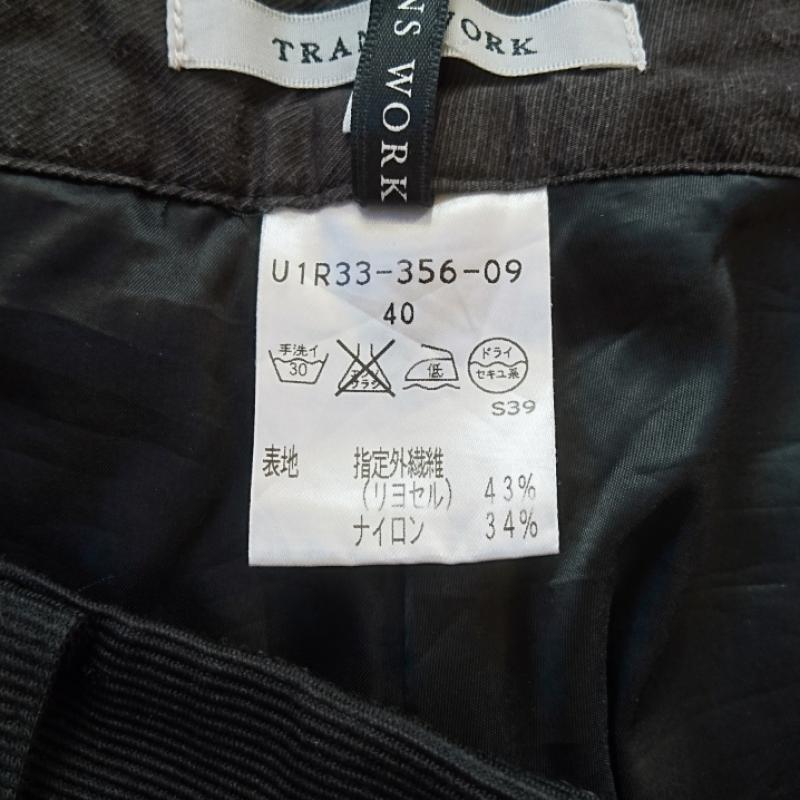トランスワーク TRANS WORK ボトムス ボトムス ワイドパンツ 40 無地 黒 / ブラック / レディース USED 古着 中古 10033674
