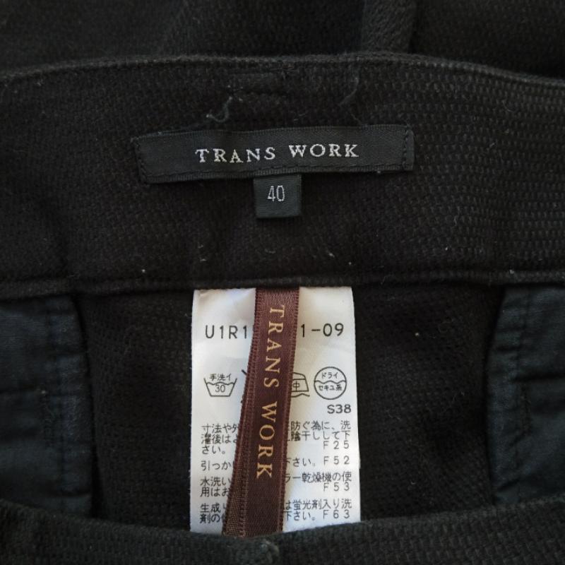トランスワーク TRANS WORK パンツ チノパン 40 無地 黒 / ブラック / レディース USED 古着 中古 10033675