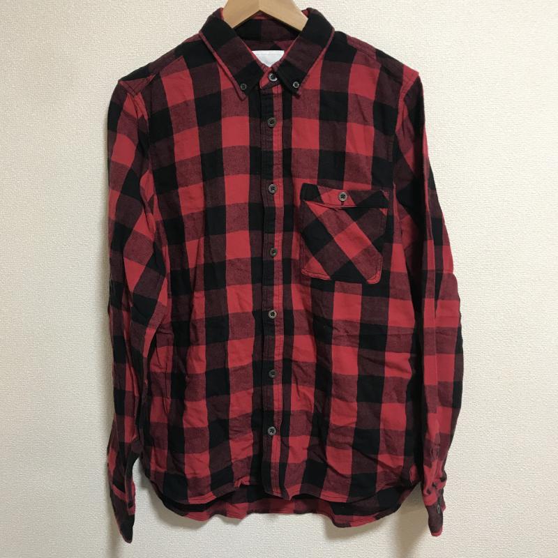 ディアローレル DEAR LAUREL シャツ、ブラウス 長袖 L チェック 赤 / レッド / X 黒 / ブラック / メンズ USED 古着 中古 10033703
