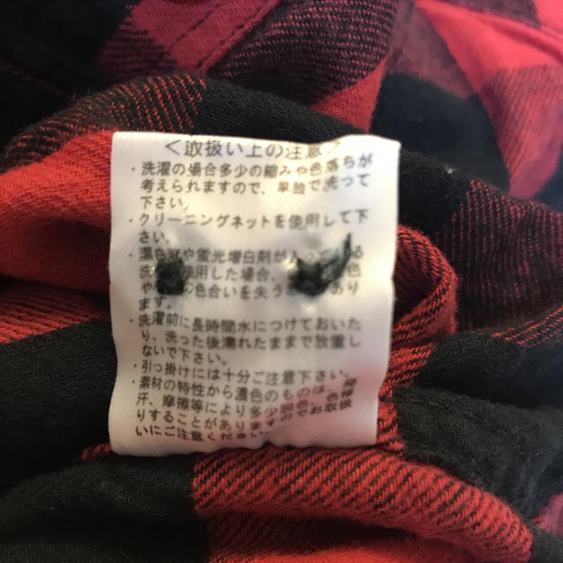 ディアローレル DEAR LAUREL シャツ、ブラウス 長袖 L チェック 赤 / レッド / X 黒 / ブラック / メンズ USED 古着 中古 10033703