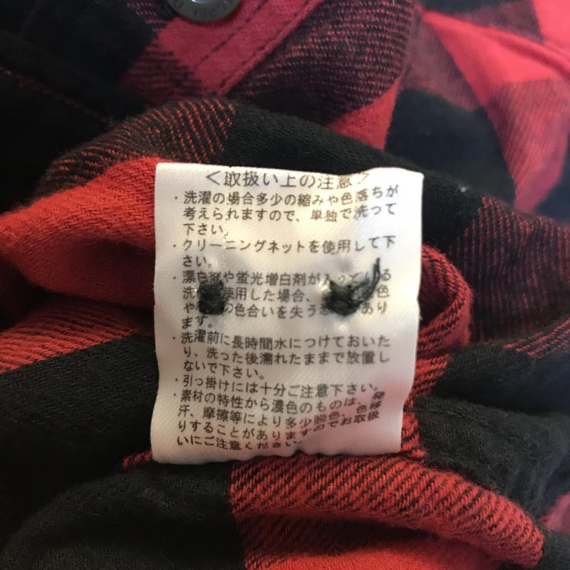 ディアローレル DEAR LAUREL シャツ、ブラウス 長袖 L チェック 赤 / レッド / X 黒 / ブラック / メンズ USED 古着 中古 10033703