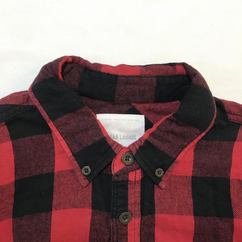 ディアローレル DEAR LAUREL シャツ、ブラウス 長袖 L チェック 赤 / レッド / X 黒 / ブラック / メンズ USED 古着 中古 10033703