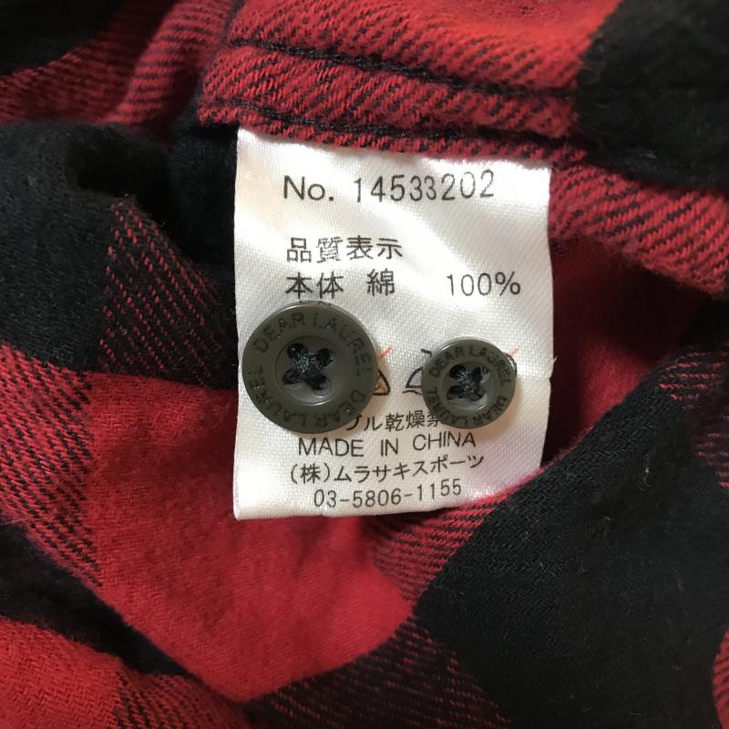 ディアローレル DEAR LAUREL シャツ、ブラウス 長袖 L チェック 赤 / レッド / X 黒 / ブラック / メンズ USED 古着 中古 10033703