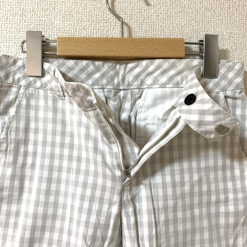 マカフィー MACPHEE パンツ スラックス クロップド 34 チェック 白 / ホワイト / X 灰 / グレー / レディース USED 古着 中古 10033724