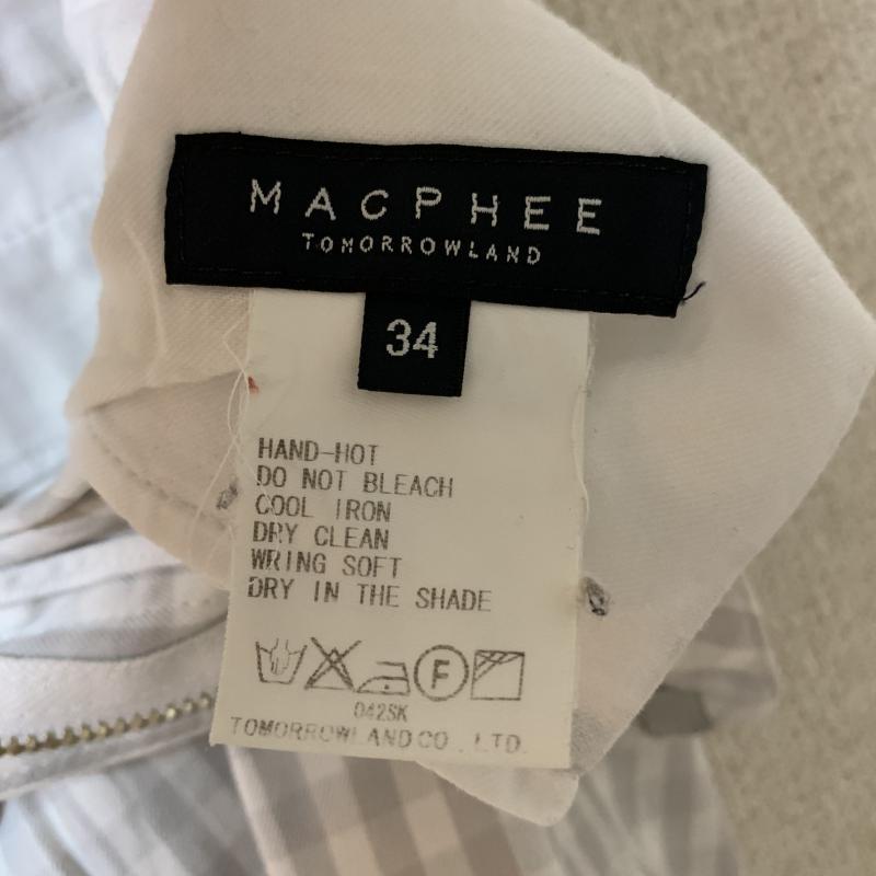 マカフィー MACPHEE パンツ スラックス クロップド 34 チェック 白 / ホワイト / X 灰 / グレー / レディース USED 古着 中古 10033724