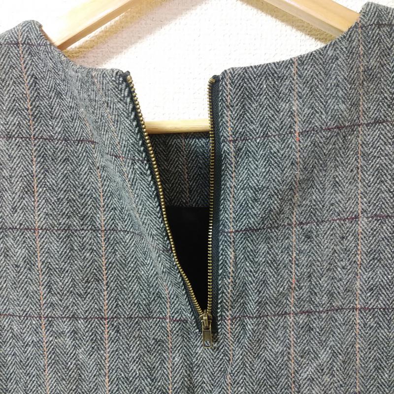 アンティクローズ ANTIQULOTHES カットソー 長袖 ツイードカットソー FREE チェック 灰 / グレー / X 橙 / オレンジ / X 赤 / レッド / X 黒 / ブラック /  レディース USED 古着 中古 10033751