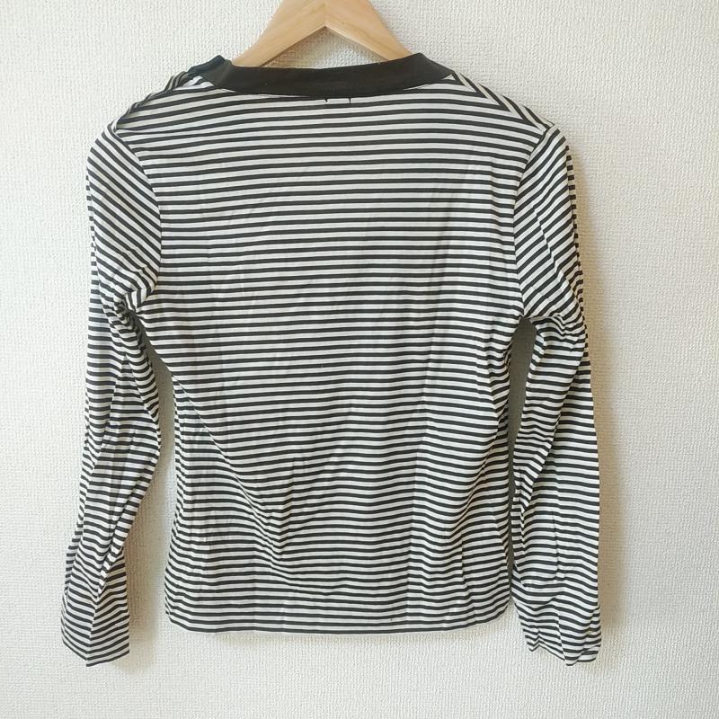 エリオン HERION カットソー 長袖 40 ボーダー柄 白 / ホワイト / X 茶 / ブラウン /  レディース USED 古着 中古 10033753