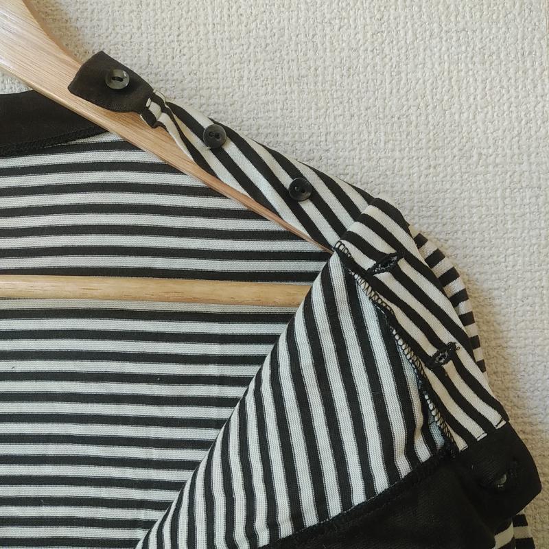 エリオン HERION カットソー 長袖 40 ボーダー柄 白 / ホワイト / X 茶 / ブラウン /  レディース USED 古着 中古 10033753