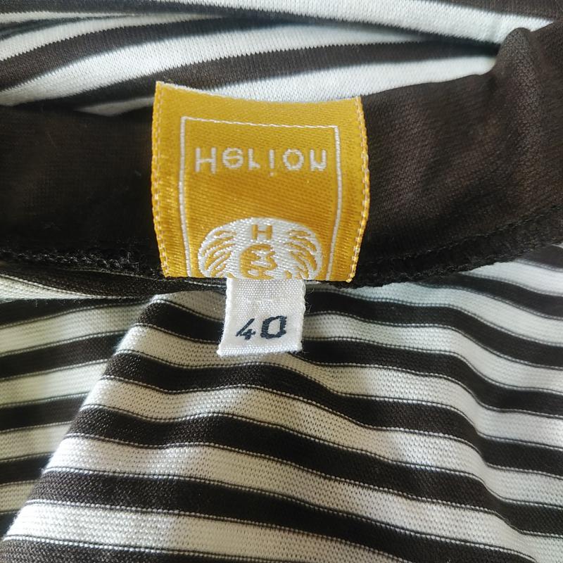 エリオン HERION カットソー 長袖 40 ボーダー柄 白 / ホワイト / X 茶 / ブラウン /  レディース USED 古着 中古 10033753