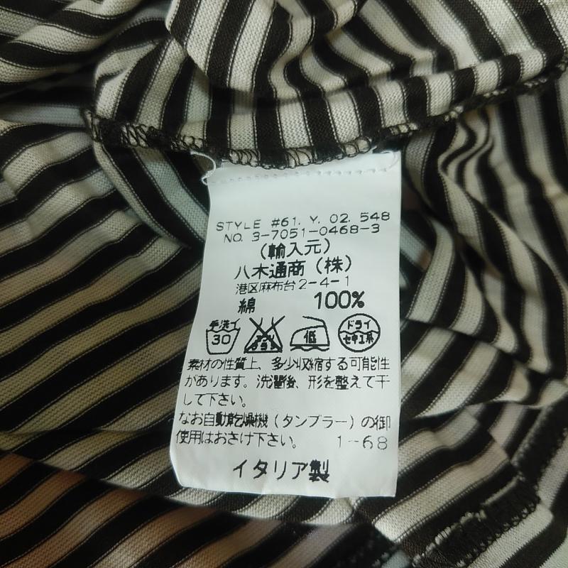 エリオン HERION カットソー 長袖 40 ボーダー柄 白 / ホワイト / X 茶 / ブラウン /  レディース USED 古着 中古 10033753