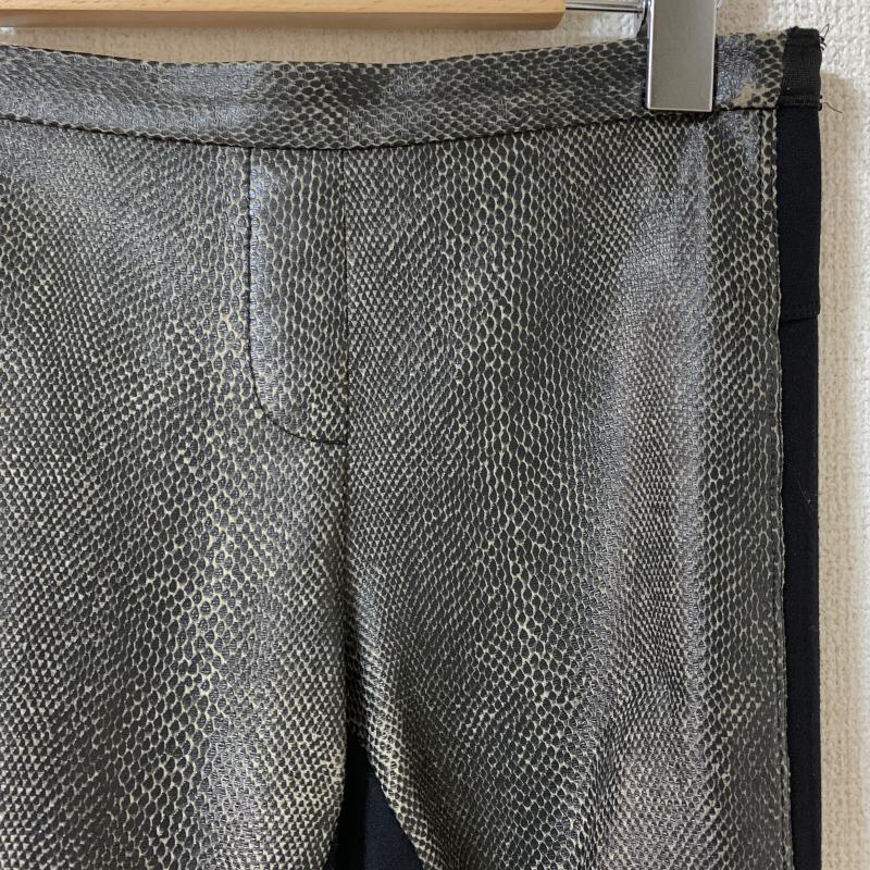 ビーシービージーマックスアズリア BCBGMAXAZRIA パンツ スラックス 裾スリット/バイカラー/素材切り替え/ストレッチ XS 無地 X ヘビ柄 黒 / ブラック / X ベージュ / ベージュ / メンズ USED 古着 中古 10033771