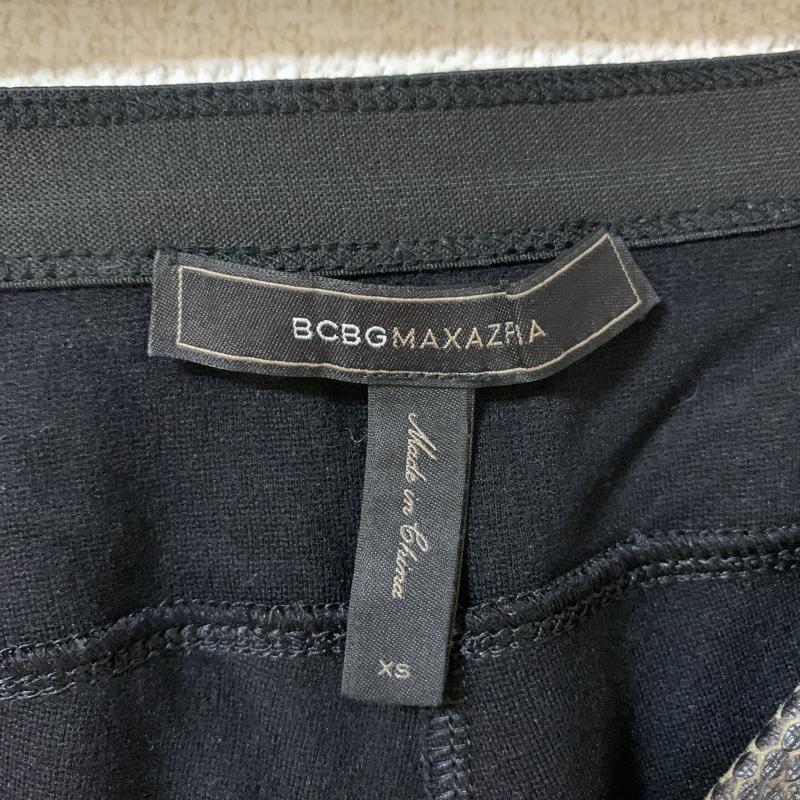 ビーシービージーマックスアズリア BCBGMAXAZRIA パンツ スラックス 裾スリット/バイカラー/素材切り替え/ストレッチ XS 無地 X ヘビ柄 黒 / ブラック / X ベージュ / ベージュ / メンズ USED 古着 中古 10033771