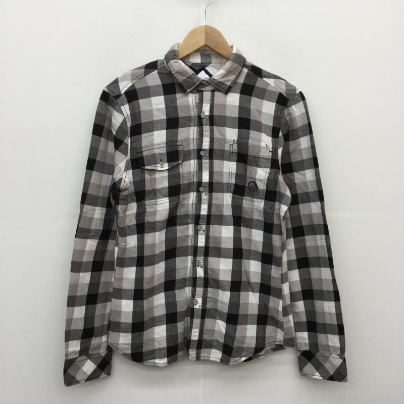 ディーゼル DIESEL シャツ、ブラウス 長袖 S チェック 白 / ホワイト / X 黒 / ブラック / X 灰 / グレー / メンズ USED 古着 中古 10033951