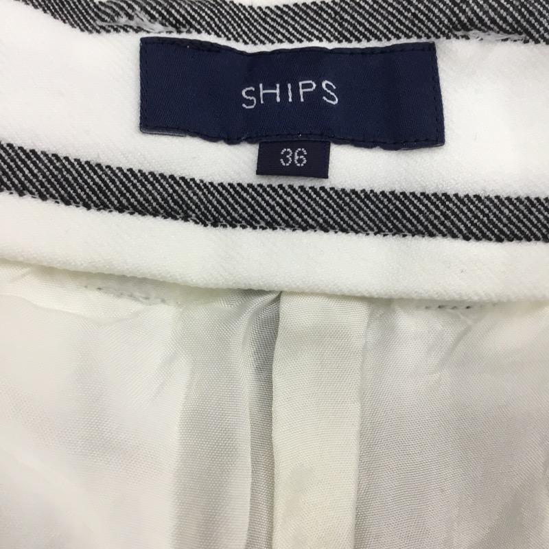 シップス SHIPS ボトムス ボトムス ハーフパンツ ストライプ 38 ストライプ 白 / ホワイト / X 灰 / グレー / レディース USED 古着 中古 10034088