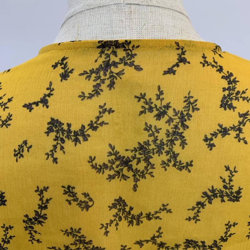 アズールバイマウジー AZUL BY MOUSSY カットソー 半袖 タグ付 M 総柄 X 花柄 黄 / イエロー /  レディース USED 古着 中古 10034617