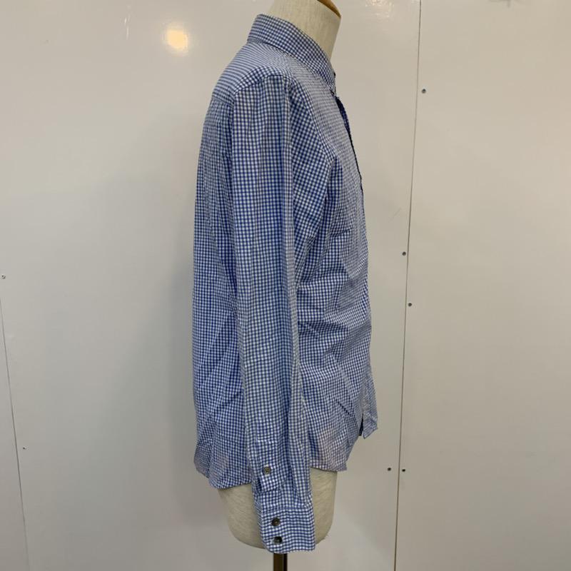 ナノユニバース nano・universe シャツ、ブラウス 長袖 チェック L チェック 青 / ブルー / メンズ USED 古着 中古 10034656