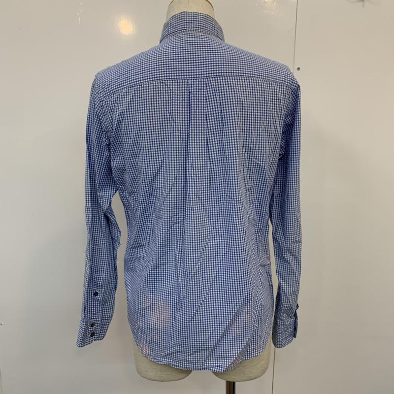ナノユニバース nano・universe シャツ、ブラウス 長袖 チェック L チェック 青 / ブルー / メンズ USED 古着 中古 10034656