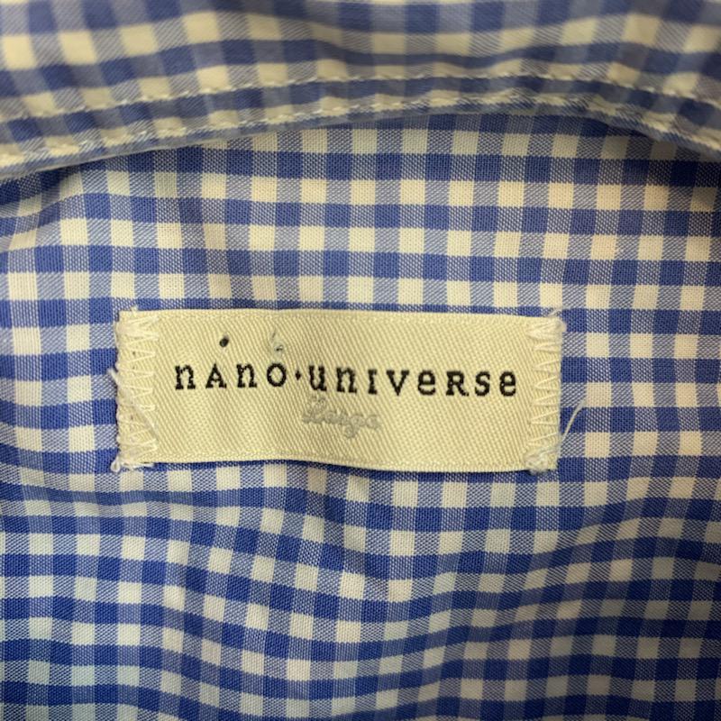 ナノユニバース nano・universe シャツ、ブラウス 長袖 チェック L チェック 青 / ブルー / メンズ USED 古着 中古 10034656