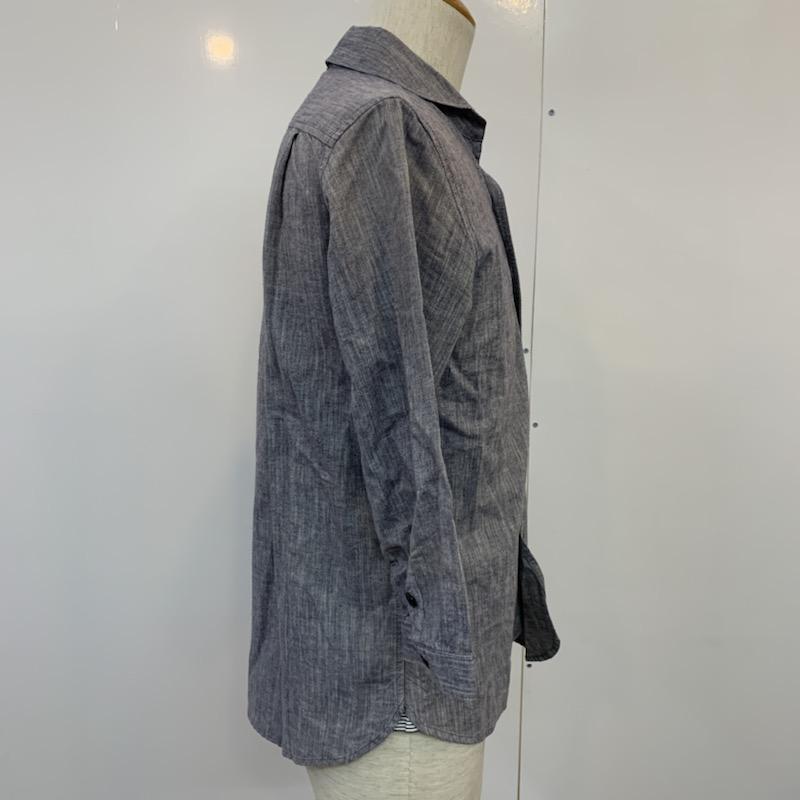 シップス SHIPS シャツ、ブラウス 七分袖 M 無地 紺 / ネイビー / メンズ USED 古着 中古 10034672