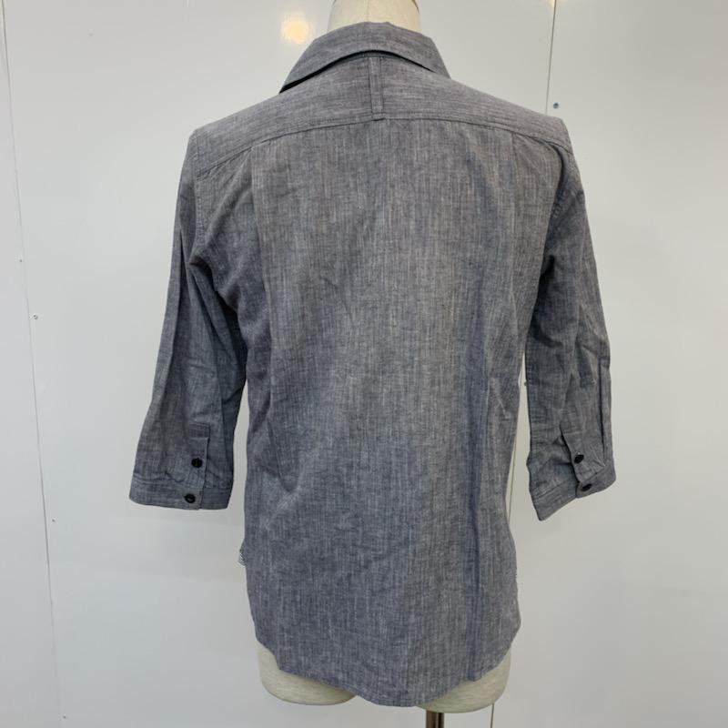 シップス SHIPS シャツ、ブラウス 七分袖 M 無地 紺 / ネイビー / メンズ USED 古着 中古 10034672