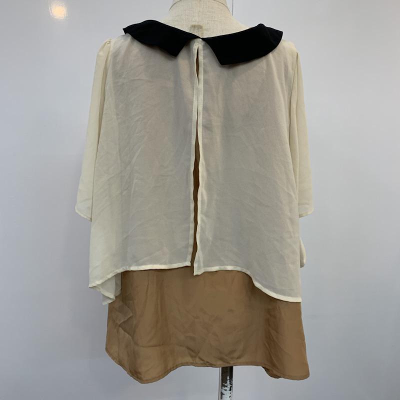 ヘザー Heather シャツ、ブラウス 半袖 FREE 無地 茶 / ブラウン / レディース USED 古着 中古 10034698