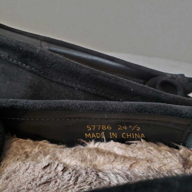 オデットエオディール Odette e Odile スリッポン スリッポン モカシン/タッセル 24.5cm 無地 黒 / ブラック / レディース USED 古着 中古 10034865